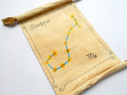 Scorpio Zodiac astrology star sign- handmade paper scroll gift