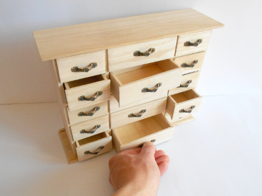 Wooden drawers box- 15 drawers- Apothecary Cabinet