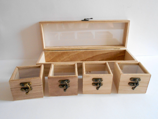 Wooden display boxes-set of 5