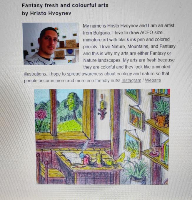 Hristo Hvoynev and ExiArts website were featured with two arts by Hristo on the Arts magazine Uppercasemagazine by Janine- the submision chosing lady from the magazine. 