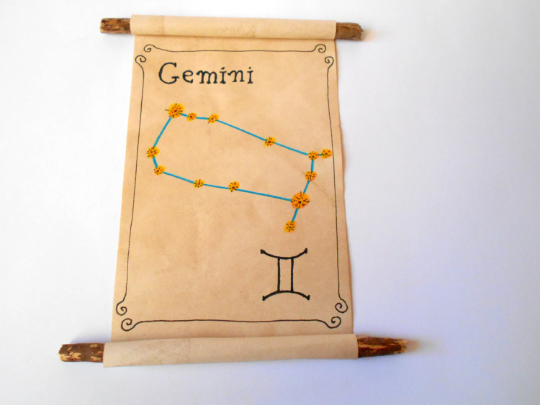 Gemini Zodiac astrology star sign- handmade paper scroll gift