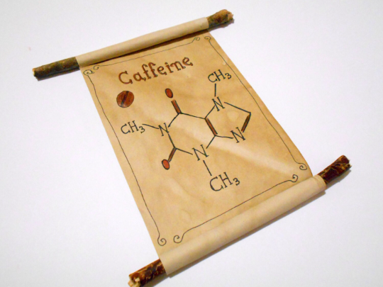 Caffeine Molecule Formula art scroll- art gift Science Chemistry Teacher, Scientist Gifts