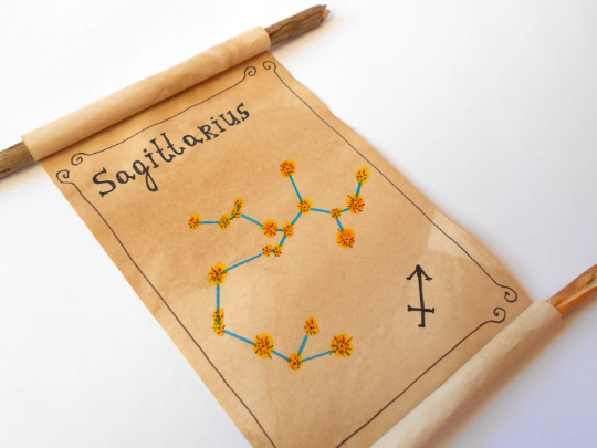 Sagittarius Zodiac astrology star sign- handmade paper scroll gift Media 1 of 5