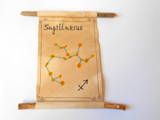 Sagittarius Zodiac astrology star sign- handmade paper scroll gift Media 1 of 5