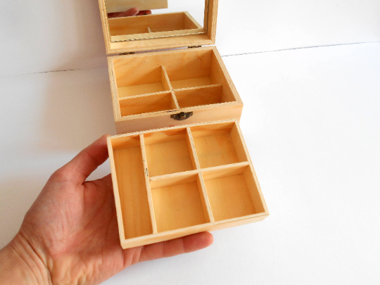 Unfinished Wooden jewelry box Media 1 of 8