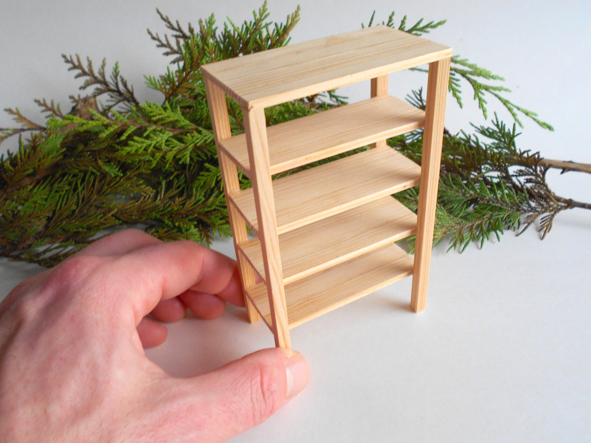 Miniature wooden shelf
