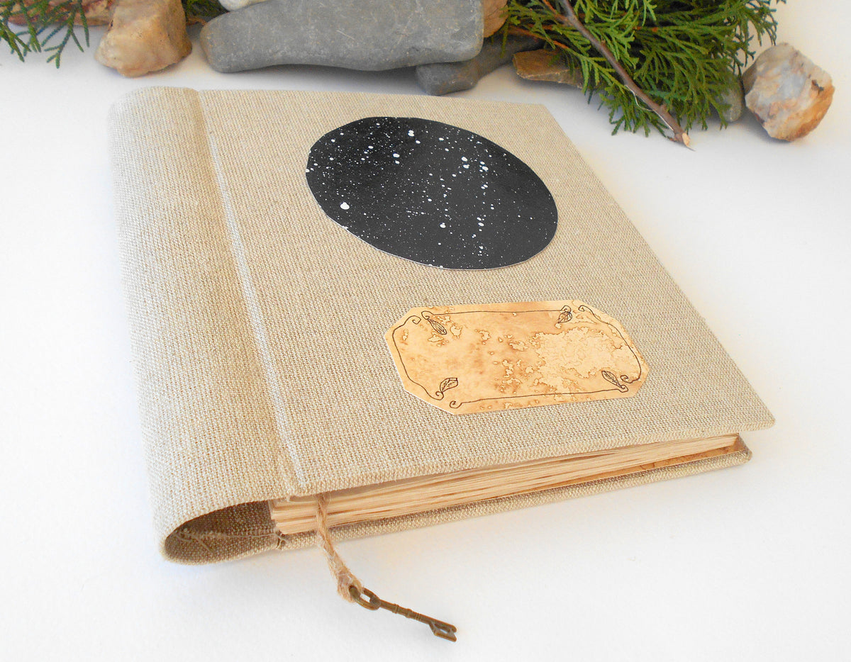 Linen star sky journal- refillable 100% recycled pages