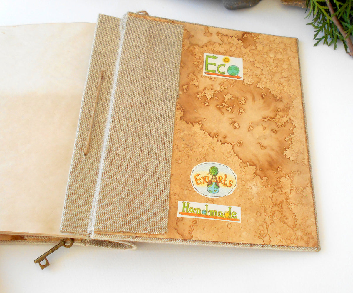 Linen star sky journal- refillable 100% recycled pages