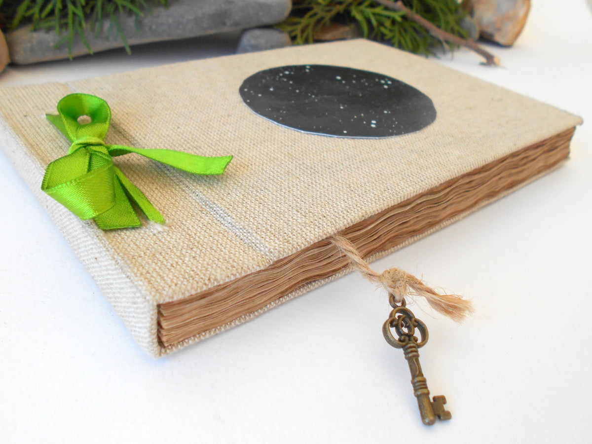Refillable fabric sketchbook- coffee 100% recycled pages