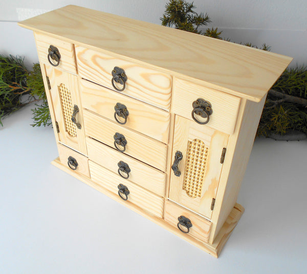 Unfinished wooden drawers box 9 drawers Apothecary Exiarts