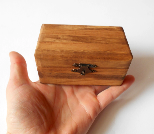 Wooden box- small rectangular chest box- bamboo wood keepsake storage- -  Exiarts & Ecocrafts