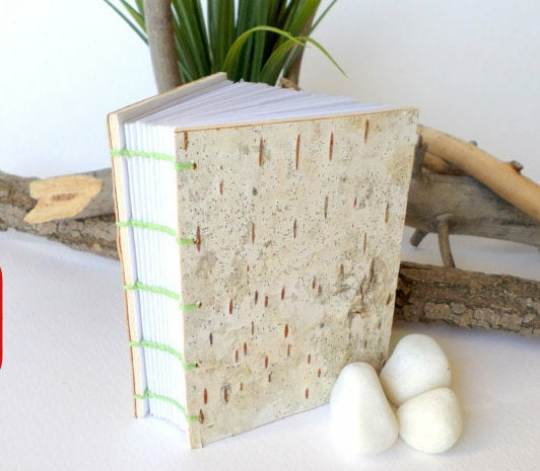 Birch Forest, Journal Original, Coptic Binding, One of buying a Kind book, Handmade notebook, Monoprint Art, Drawing paper, unlined journal