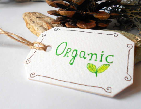 Organic labels- Set of 5, 10, 15, 20, 50 or 100- cardstock tags for products, crafts and foods- with satin ribbons or natural linen thread