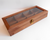 Wooden display box with glass lid useful for crystals and small objects- jewelry box- Mahagony-color pinewood- 8 compartments box- herbs box