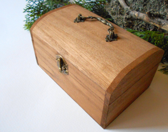 Wooden keepsake box- large chest box- unfinished wooden box with bronze colored hinges- bamboo wood box- wooden supplies- craft bo