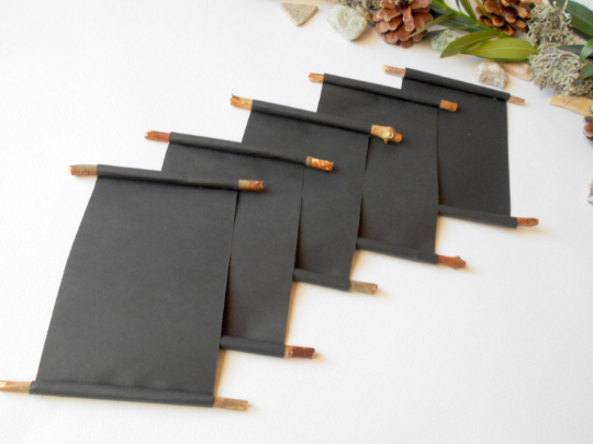 Handmade blank paper scrolls with black color