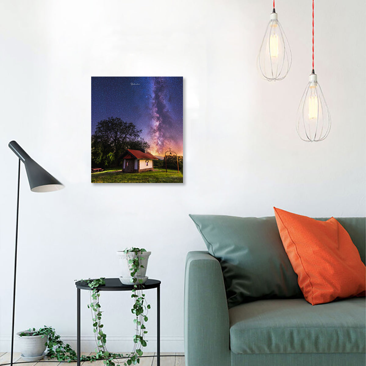 Mountain Nature Photography wall art print- Star Sky of The Milky Way- Bulgarian landscape- The chapel in the village Ezdimirtsi near town of Trun