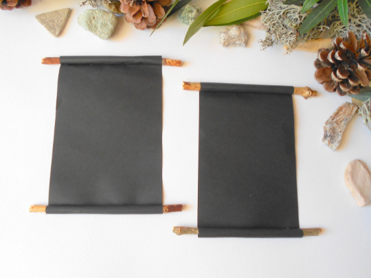 Handmade blank paper scrolls with black color