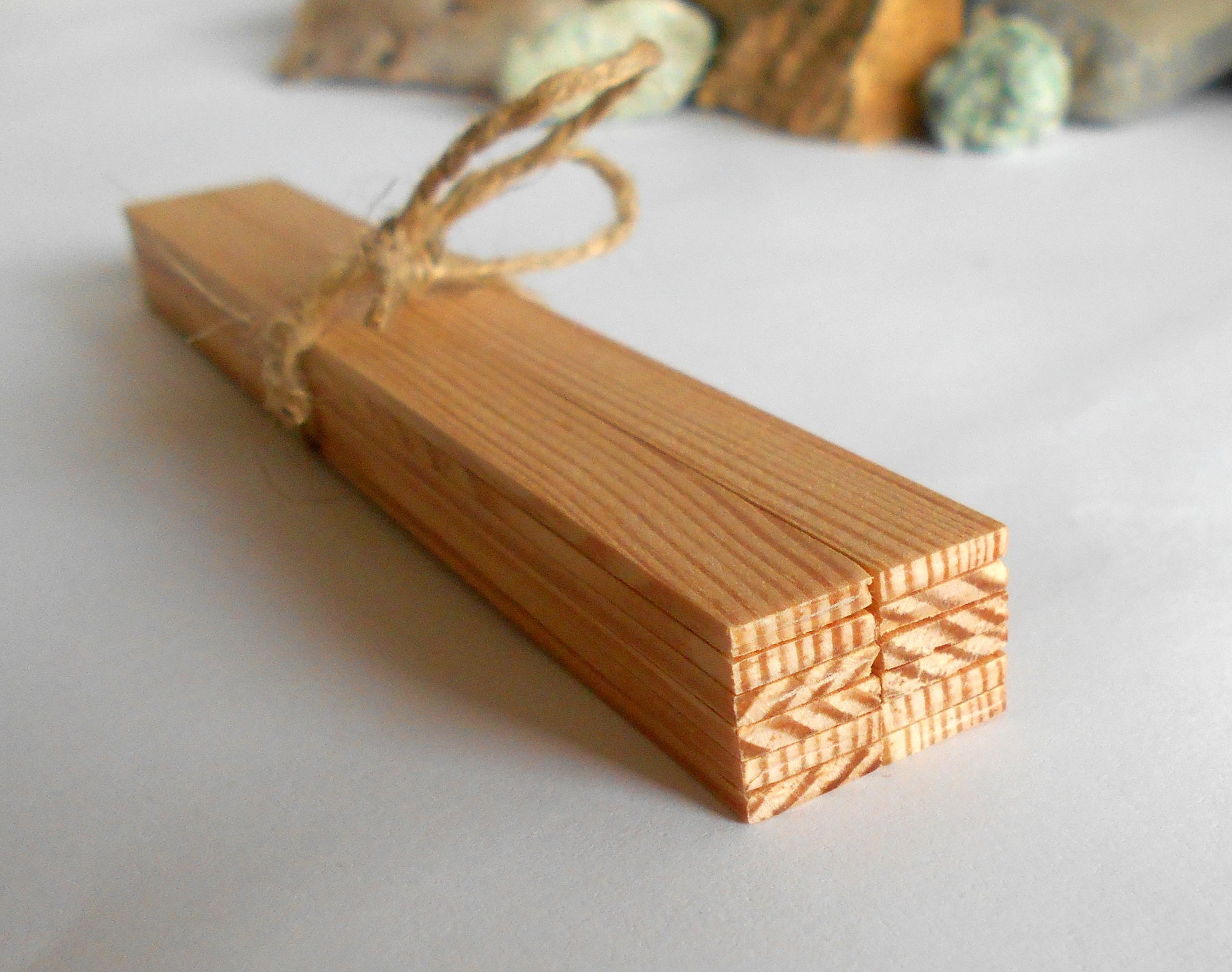 Miniature lumber boards- 3x10 mm- 12psc.- 6 inch long - 1/12th scale pine woodworking supplies- miniature wooden planks- dollhouse materials