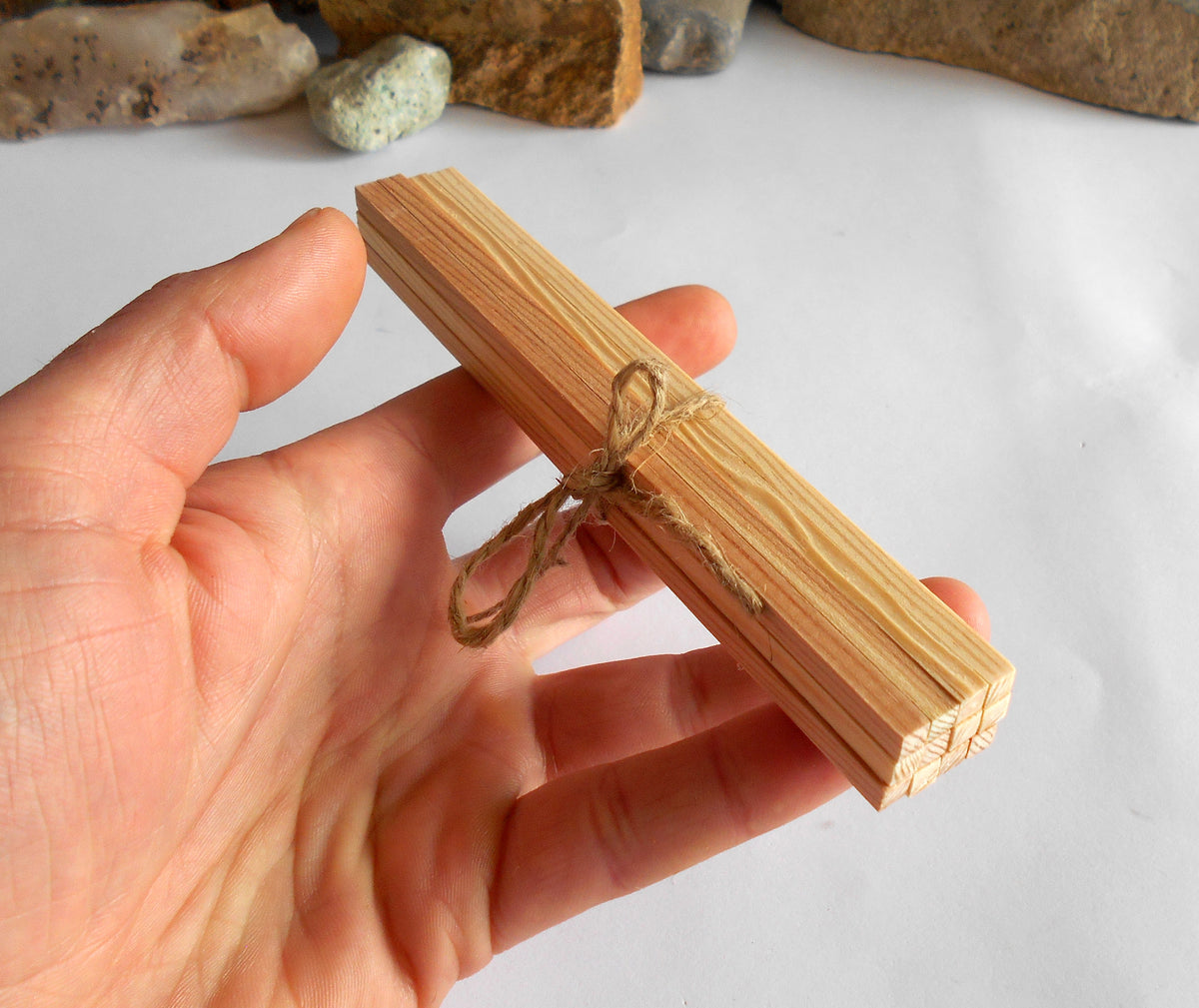 Miniature lumber beams- 5x5 mm- 12 psc.- 6 inch long - 1/12 pine woodworking supplies- miniature wooden beams- dollhouse materials