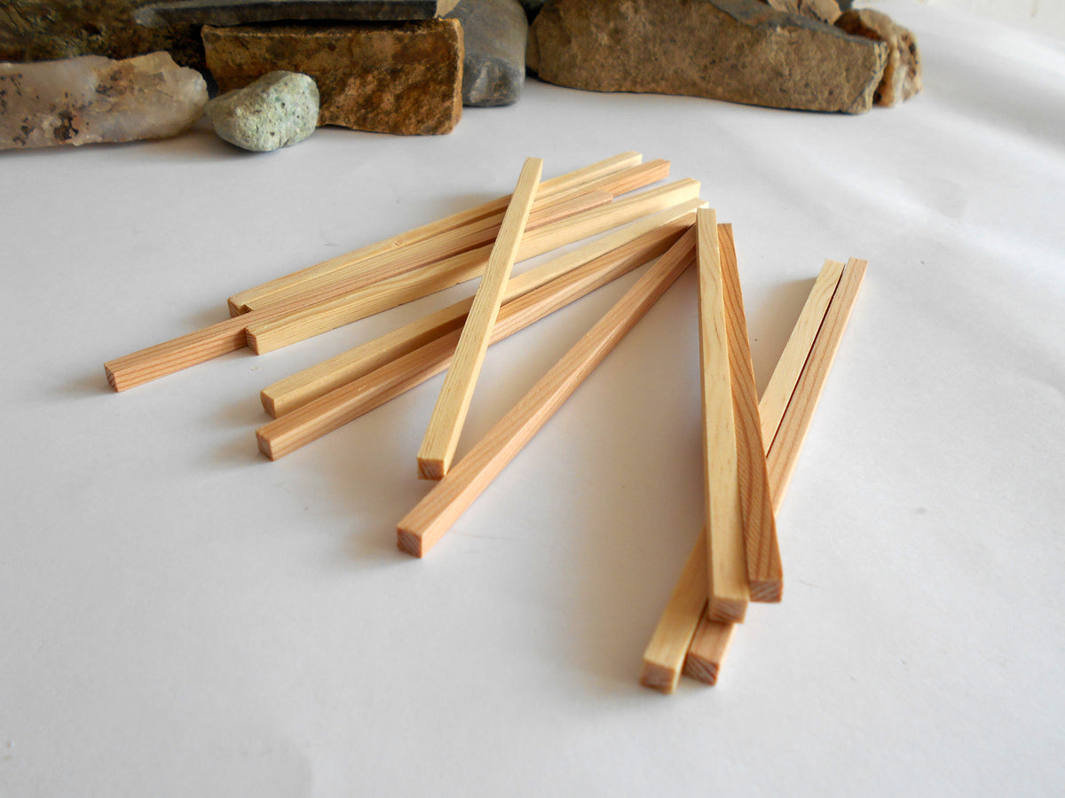 Miniature lumber beams- 5x5 mm- 12 psc.- 6 inch long - 1/12 pine woodworking supplies- miniature wooden beams- dollhouse materials