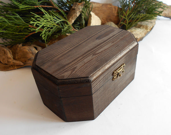 Small Wooden Keepsake Box with Metal Cross