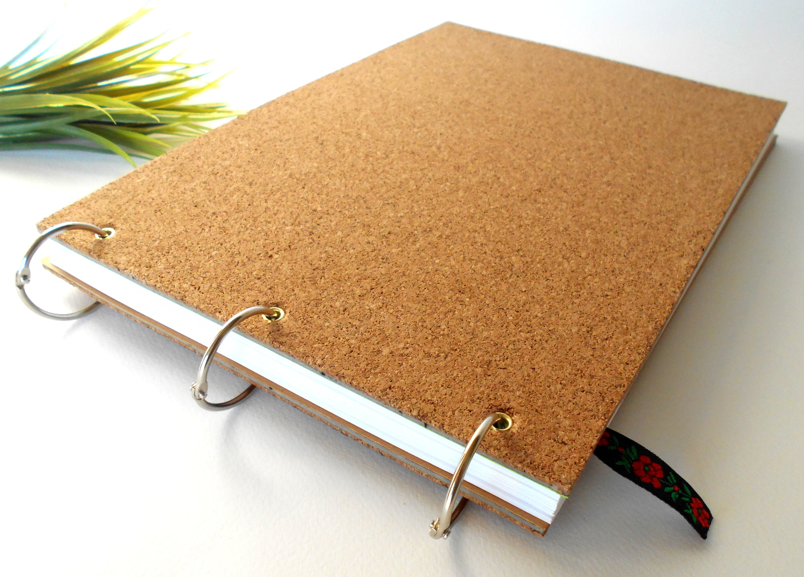 Handmade ravel journal- Cork covers- 100% recycled pages- refillable rustic sketchbooк with a bookmark- handmade diary blank book