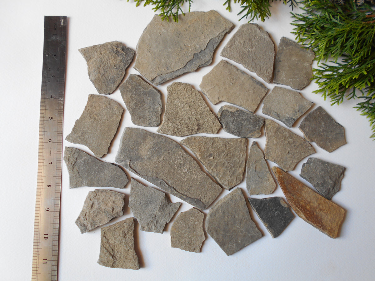 Fairy Garden Stones- set of 10 Flat Rocks- 1 to 5 inch ( 2.5 to 12.5 cm. )- Mountain stone plates- rock plates- Beach Stone Supplies- Terrarium supplie