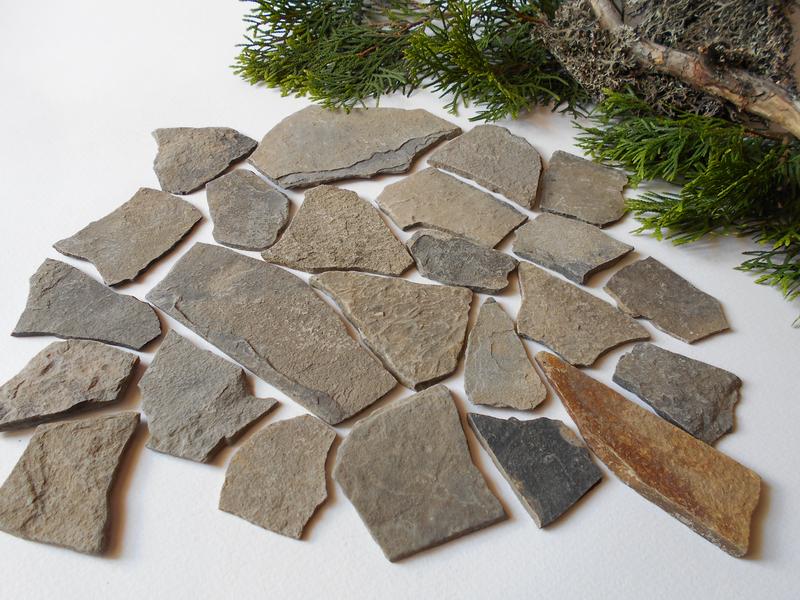 Fairy Garden Stones- set of 10 Flat Rocks- 1 to 2 inch ( 2.5 to 5 cm. )- Mountain stone plates- rock plates- Beach Stone Supplies- Terrarium supplies