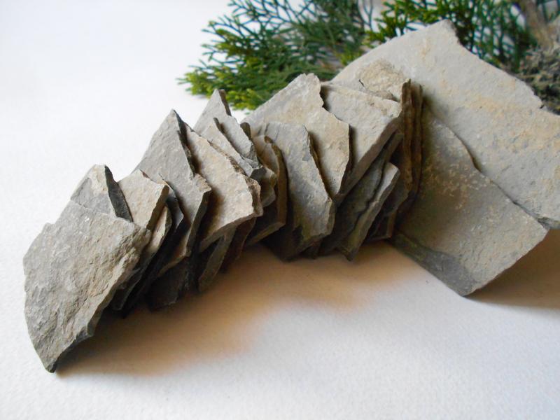 Fairy Garden Stones- set of 100 Flat Rocks- 1 to 2 inch ( 2.5 to 5 cm. )- Mountain stone plates- rock plates- Beach Stone Supplies- Terrarium supplies