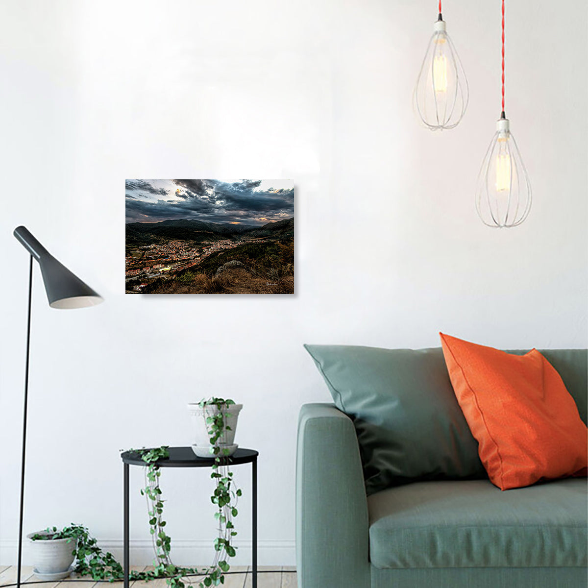 Mountain Nature Photography wall art print- city scape Sunrise from the town of Devin- cloudy sky sunrise- Bulgarian landscape