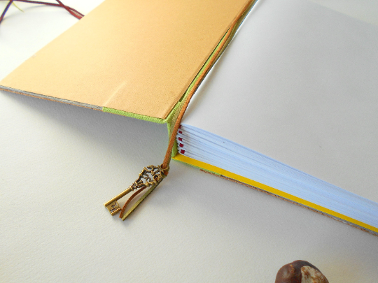 Handmade travel journal with hard covers- cork sketchbook- custom color binding- Eco friendly coptic journal- 100% recycled pages