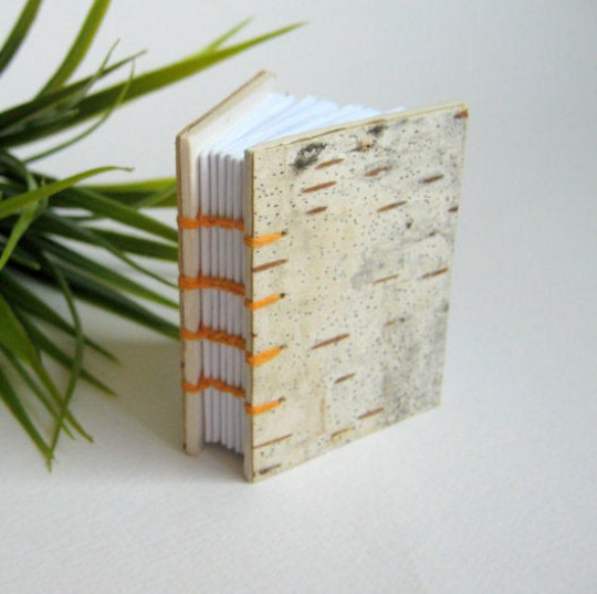 Birch Forest, Journal Original, Coptic Binding, One of buying a Kind book, Handmade notebook, Monoprint Art, Drawing paper, unlined journal