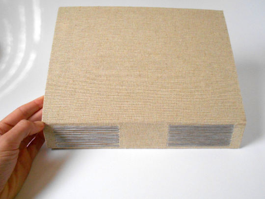 Fabric journal with 100% recycled pages- Small or Large sketchbook journal- rustic blank book with eco-friendly linen fabric