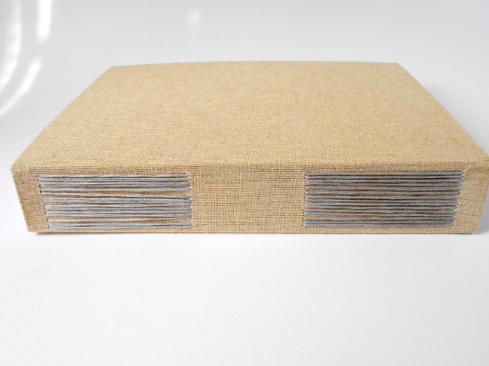 Fabric journal with 100% recycled pages- Small or Large sketchbook journal- rustic blank book with eco-friendly linen fabric