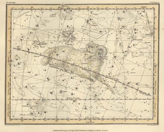 Sagittarius zodiac map print - Antique Star Map - Professional Reproduction of the Constellation Sagittarius- Wall Zodiac- Celestial Map