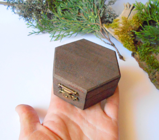 Hexagon Wooden ring box