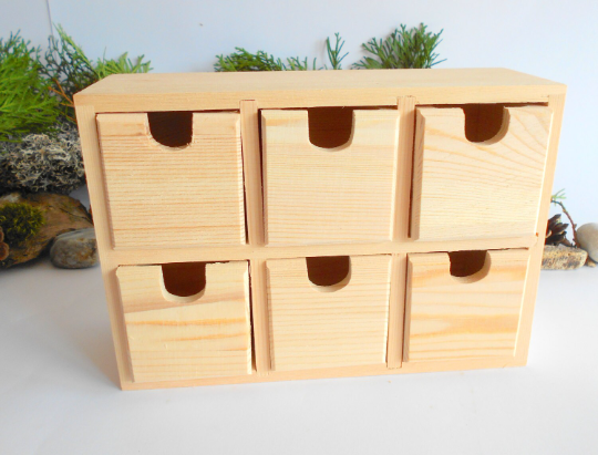Unfinished Wooden drawers box