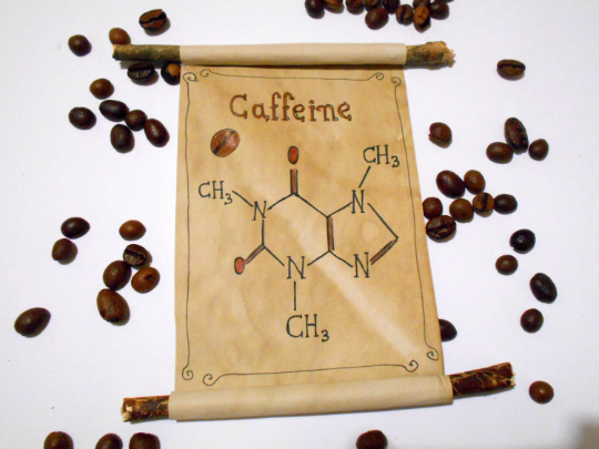 Caffeine Molecule Formula art scroll- art gift Science Chemistry Teacher, Scientist Gifts