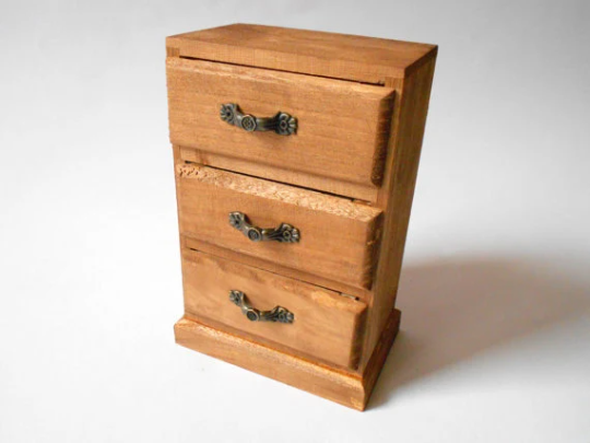 Wooden drawers box- brown