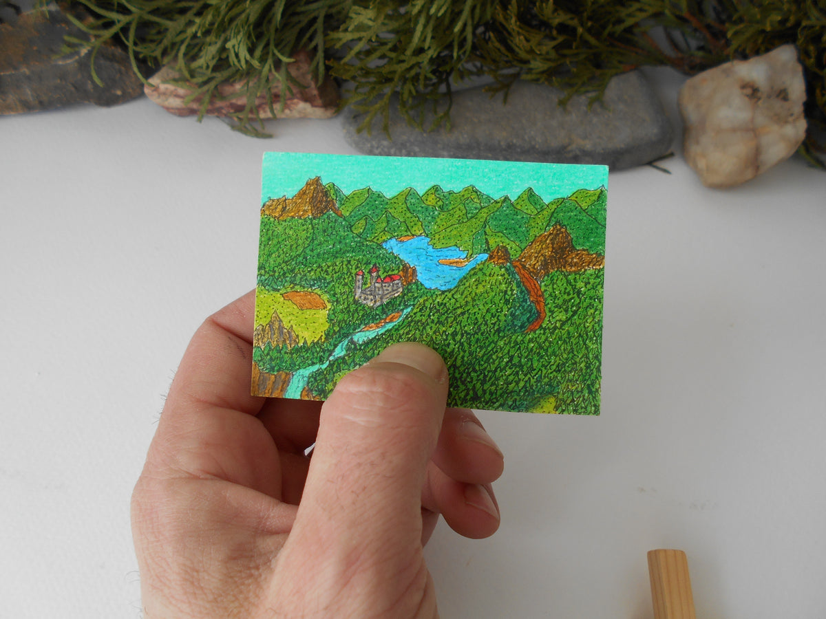 This is an original art fantasy drawing titled 'Zanethgul Castle'. The art shows a mountain landscape from the Legeridge Mountain- a mountain from my fantasy lore for ''The Realm of Exdourn''.

