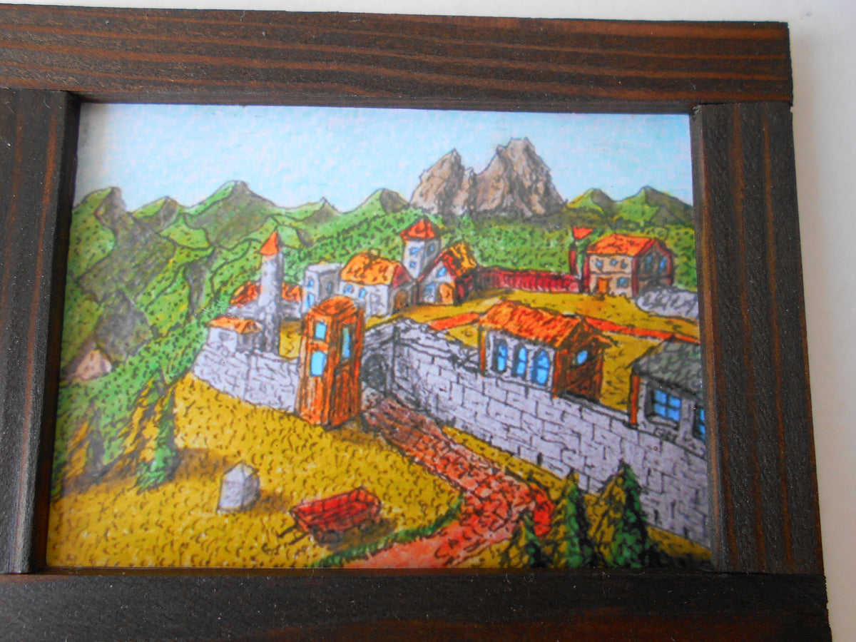 This is a miniature art framed with real pinewood that can decorate your dollhouse projects or your architectural models. If you know a passionate collector of miniatures you can make him or her a gift with one tiny framed art from an independent artist.