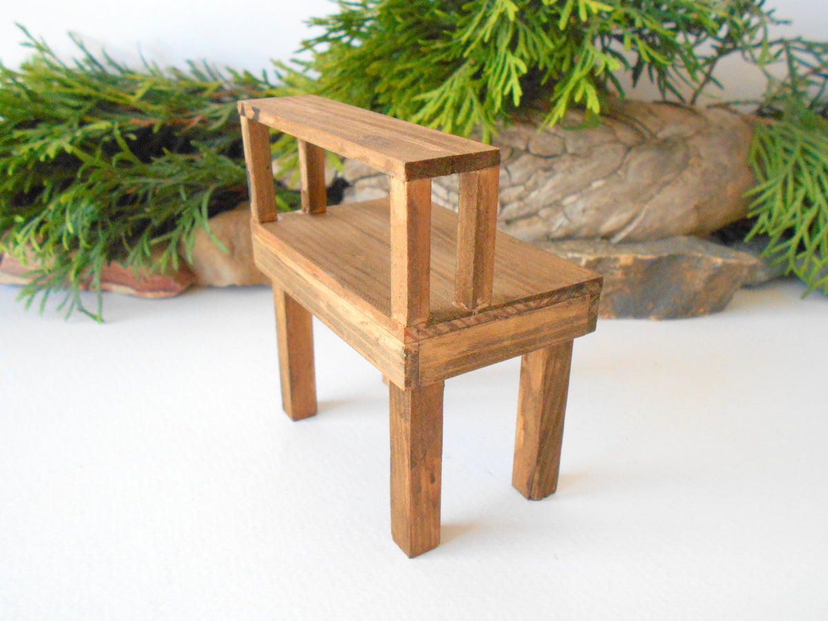 This is a handmade miniature wooden gardening table for miniature dollhouse conservatories on a 1/12th scale. I handmade this table on order with real pine wood boards and beams and with water-based eco-friendly glue. 