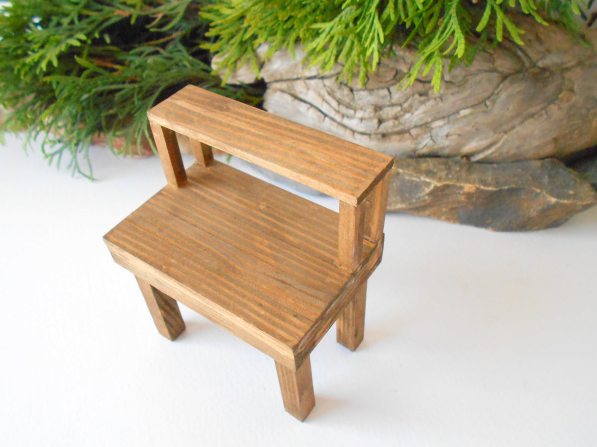 This is a handmade miniature wooden gardening table for miniature dollhouse conservatories on a 1/12th scale. I handmade this table on order with real pine wood boards and beams and with water-based eco-friendly glue. 