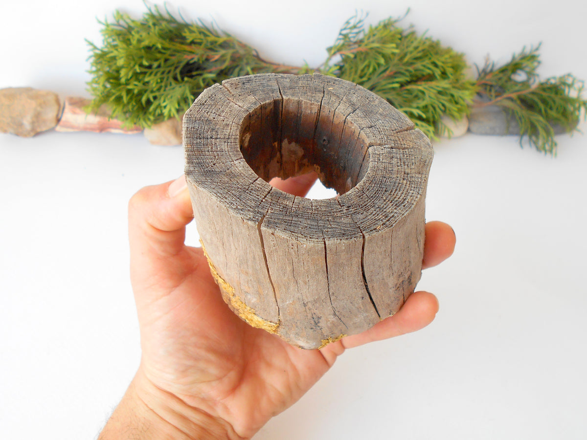 This is a naturally formed driftwood with a unique surface formed in a forest in the Rhodopes Mountain in Southern Europe- country Bulgaria. This piece of wood has been formed for many years and time has exposed the inner parts of the old tree wood. It is an old tre trunk with some roots that became a driftwood.  Size: about 4.5&#39; x 3.5&#39;&#39; x 3&#39;&#39;-&amp;nbsp; 12 x 9 x 7.5 cm.&amp;nbsp;