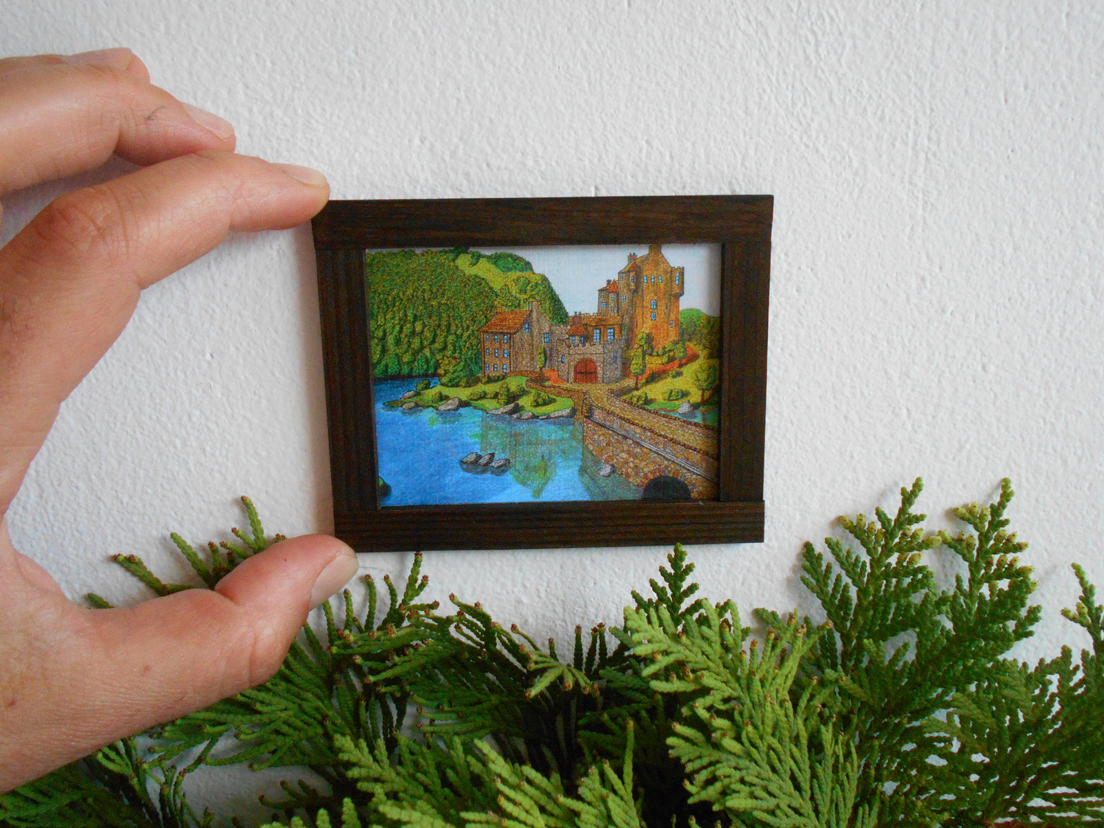 Handmade miniature dollhouse furniture wooden framed painting arts accessories for a dollhouse collectors from ExiArts eco-friendly company from Bulgaria.