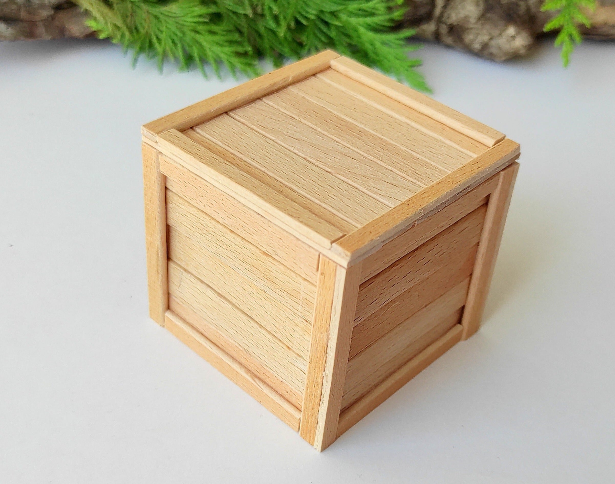 Small wood box coffer- transporting chest box made of bamboo sticks- t -  Exiarts & Ecocrafts