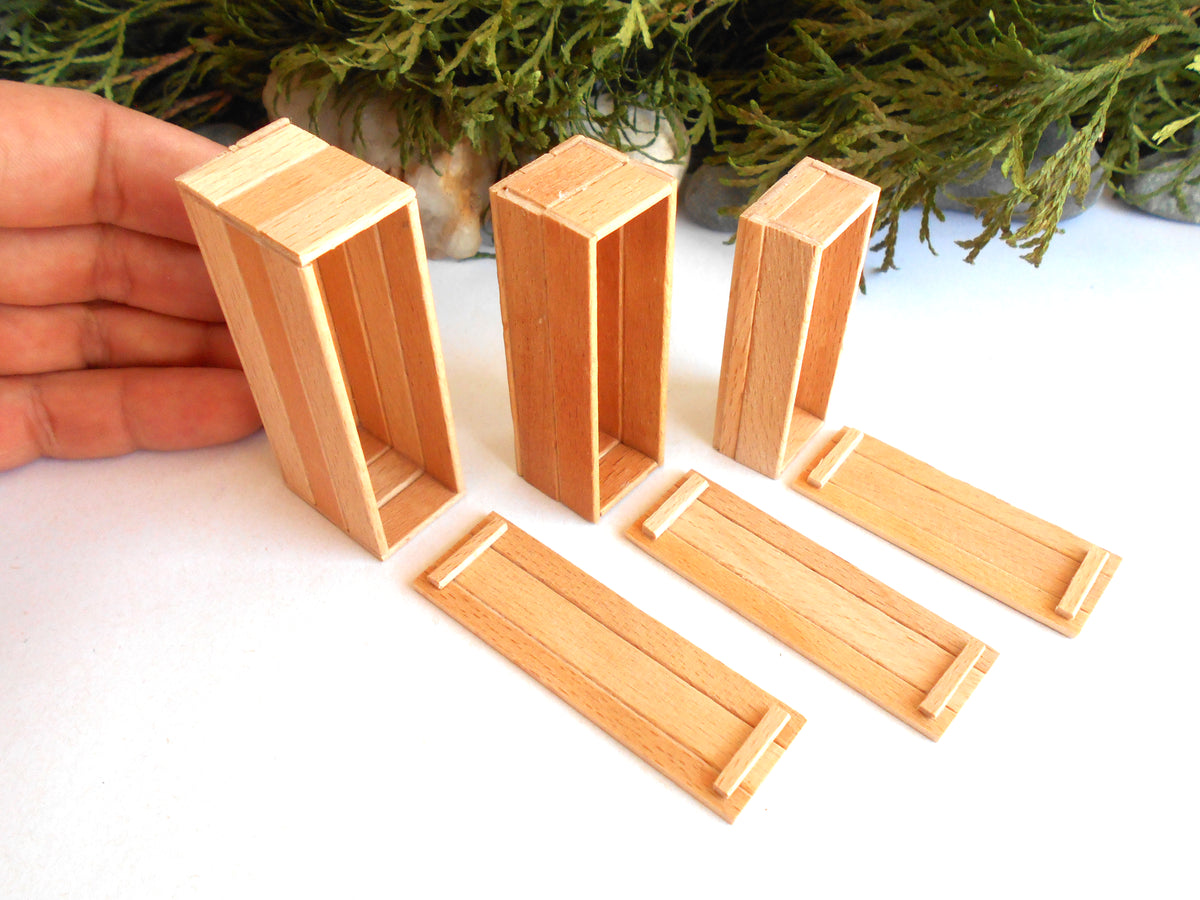 1:12 scale miniature keepsake boxes with lids - Handmade miniature lidded boxes 1/12 scale - iniature lidded box 1/12 scale - Set Number 31
