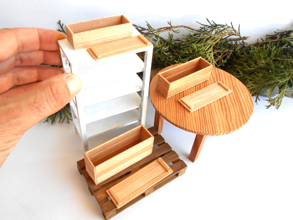 1:12 scale miniature keepsake boxes with lids - Handmade miniature lidded boxes 1/12 scale - iniature lidded box 1/12 scale - Set Number 31