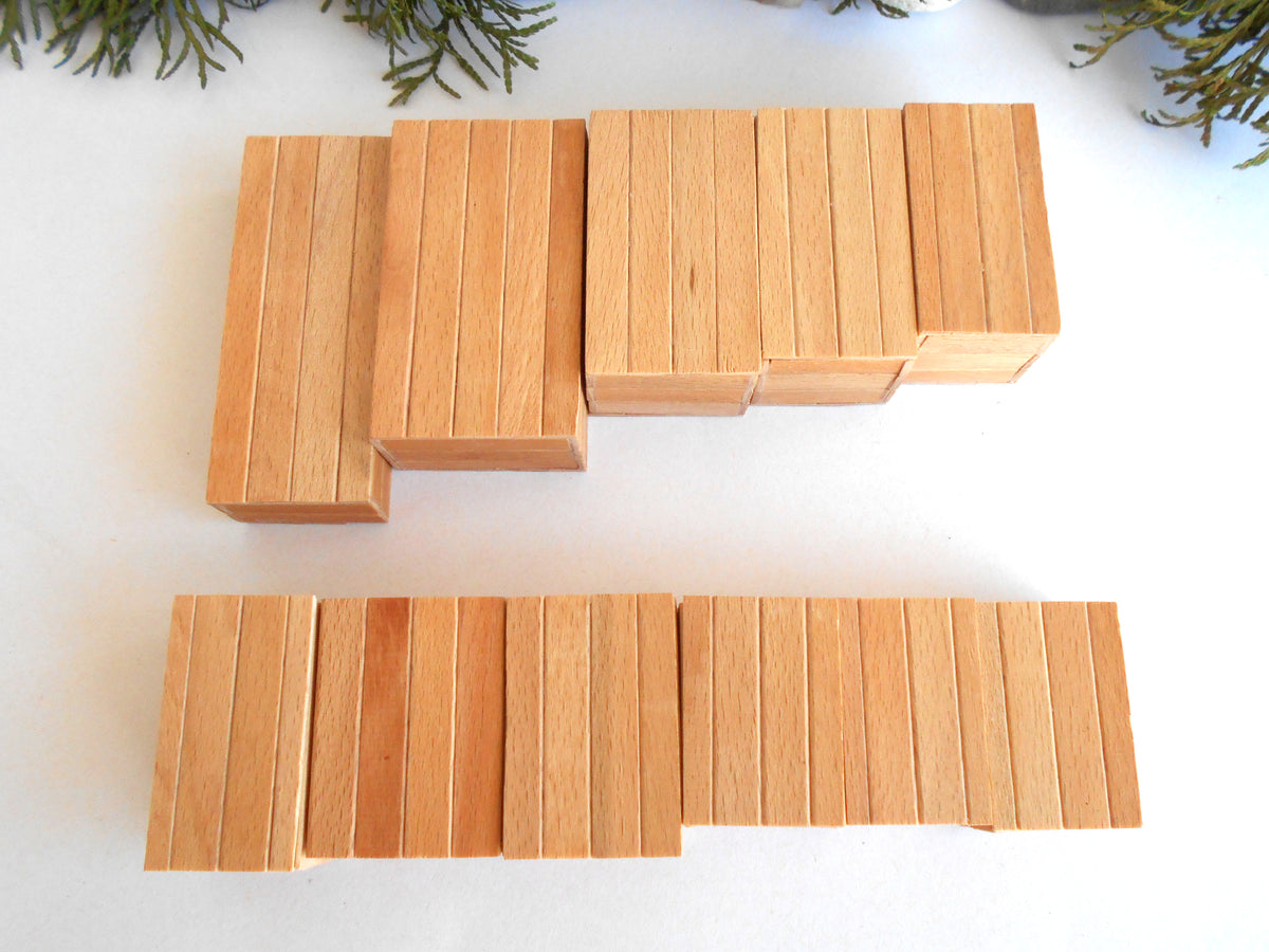Miniature wooden box set of 11 different standard size - 1:12 scale dollhouse accessories - sellection of bigger ones - beech wood miniature boxes with lids - Set Number 28